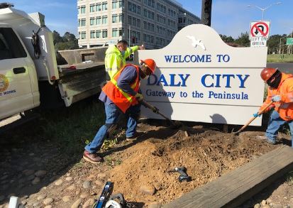 City sign installation