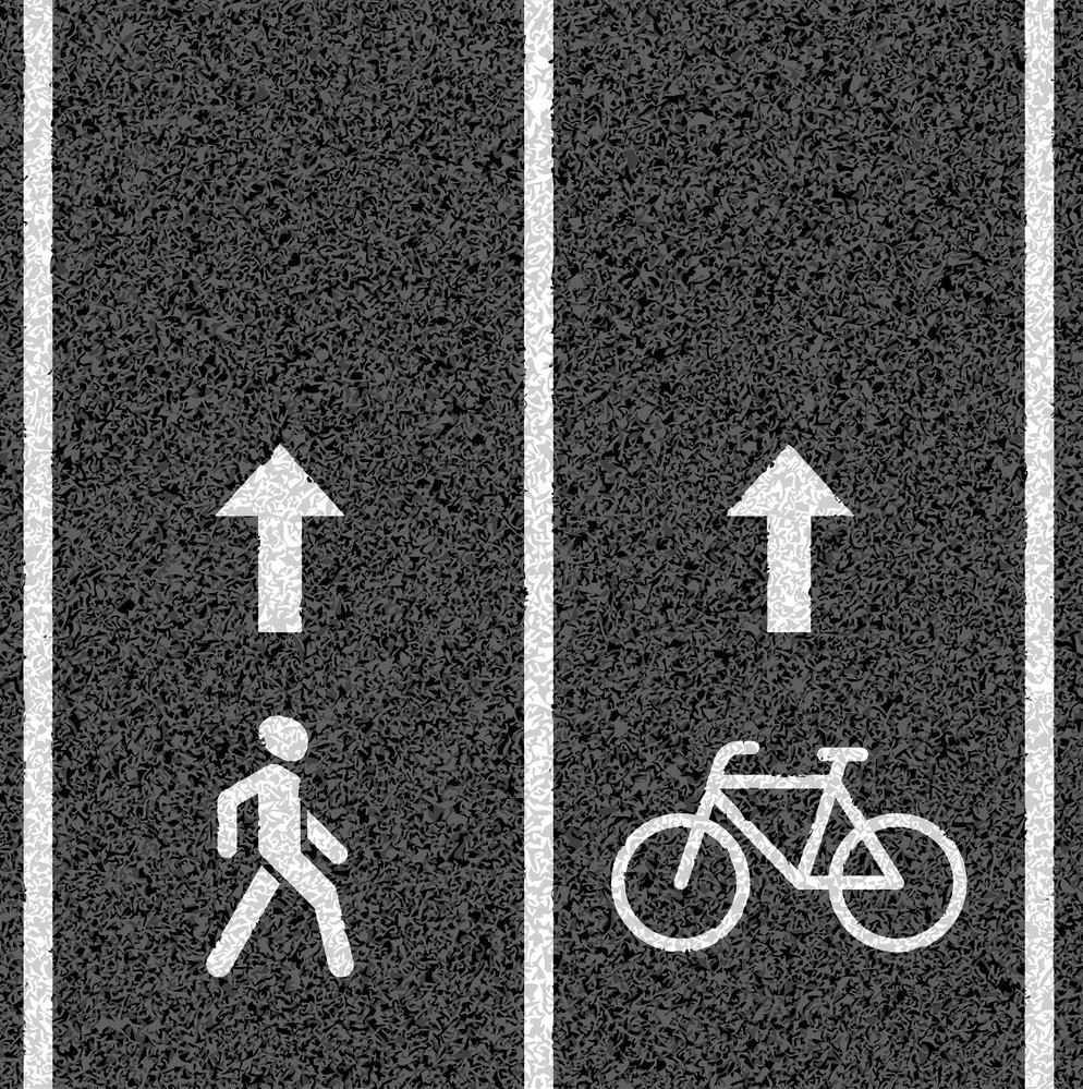 bicycle and pedestrian paths pavement image (JPG)