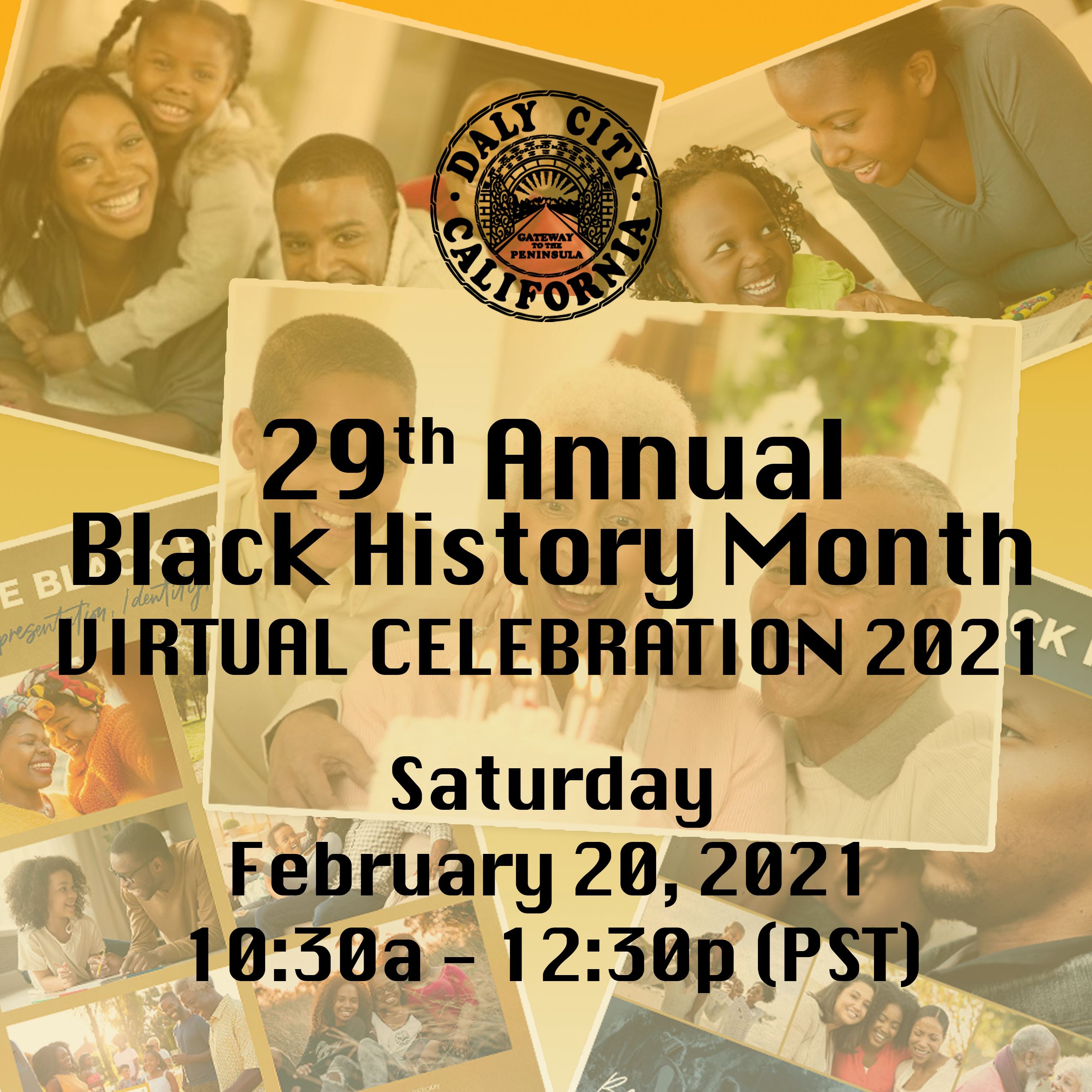 Information tile for Black History Month Virtual Celebration