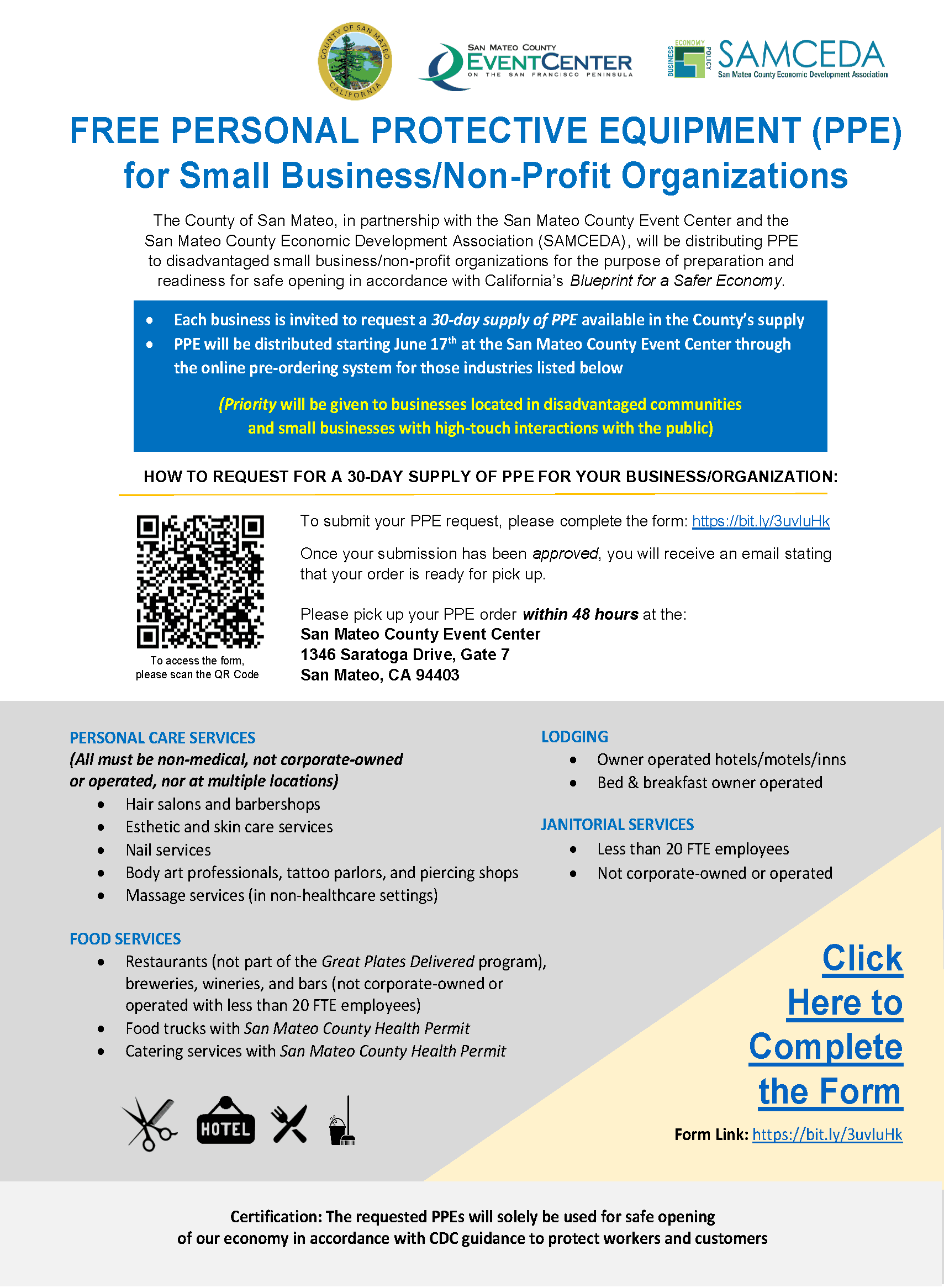 Free PPE for small businesses and nonprofits