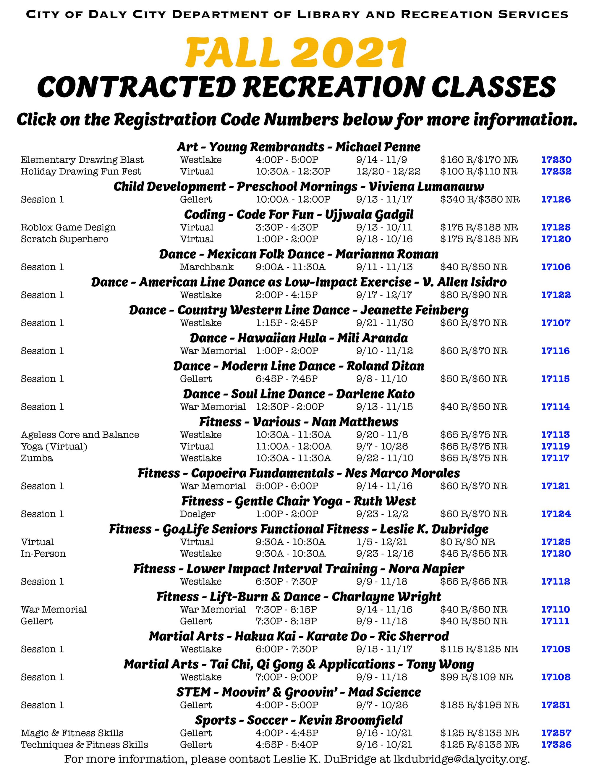 Fall Adult Classes 2021 small