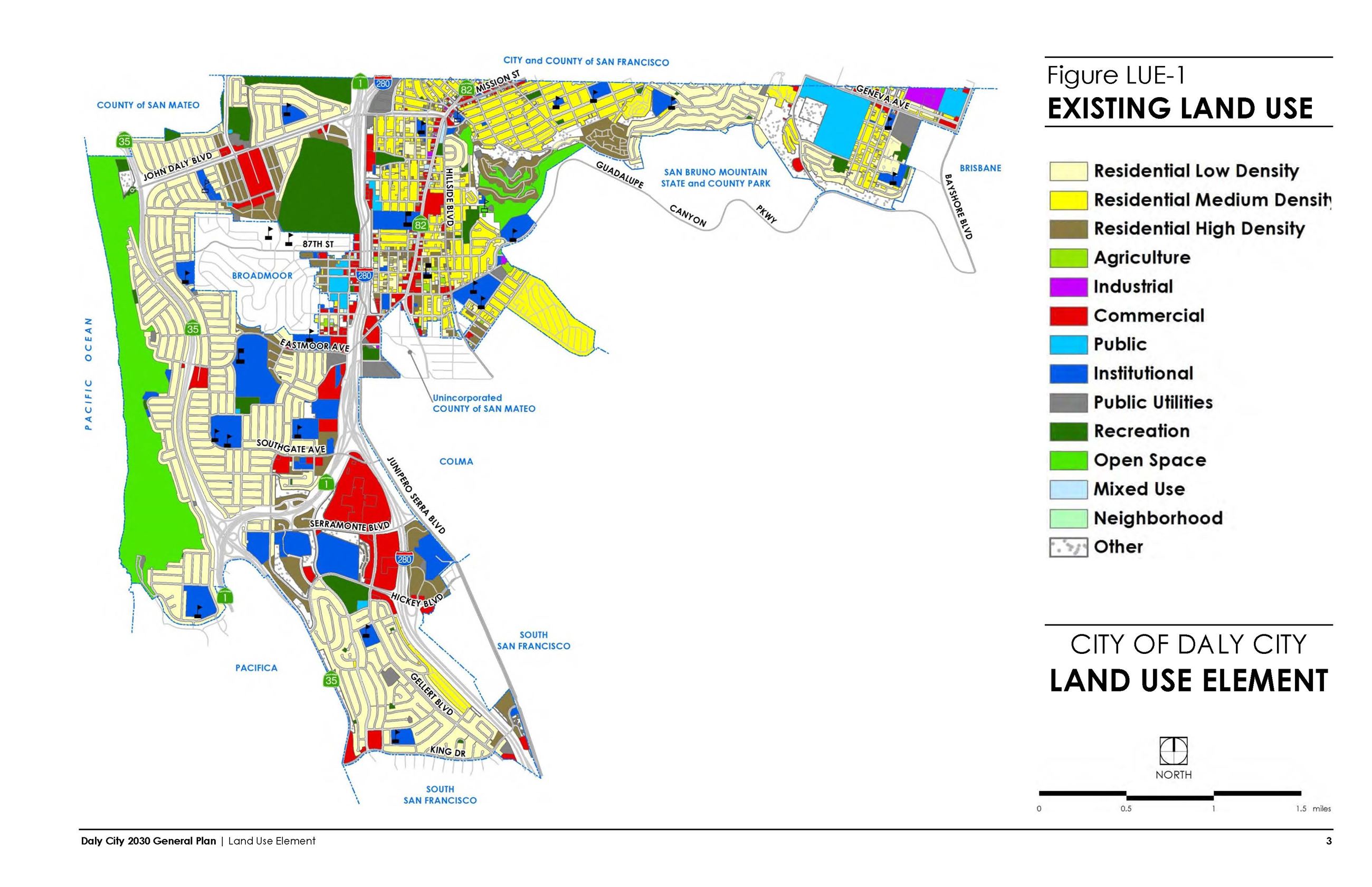 Daly City Existing Land Use Map (PDF) Opens in new window