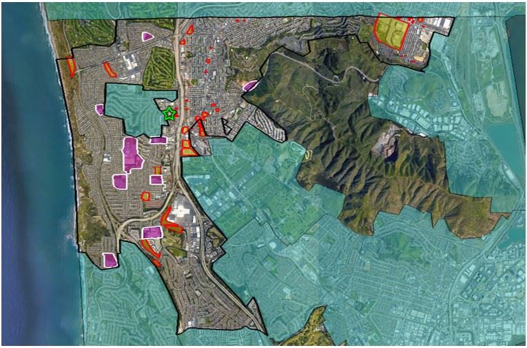 Daly City Opportunity Zone Map - Aerial