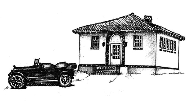 Old Car and John Daly Library