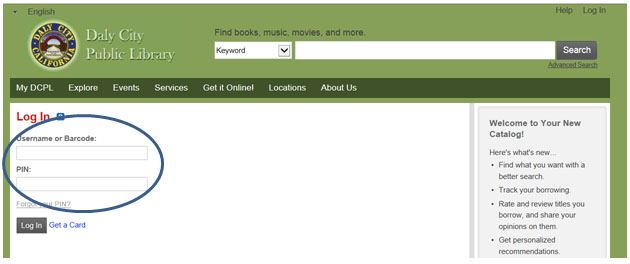 Bibliocommons - Account Log in